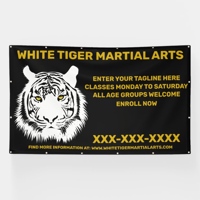 Lona Personalizar de Artes Marciales del Tigre Blanco P (Horizontal)