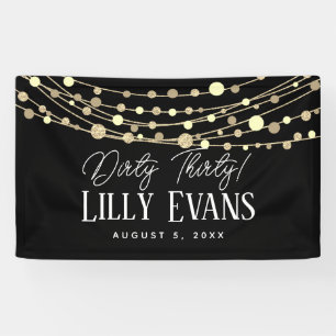 Lona Personalizar de banner de cumpleaños de hito, 30 s