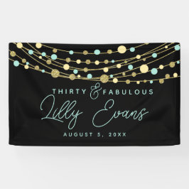 Lona Personalizar de banner de cumpleaños de hito, 50