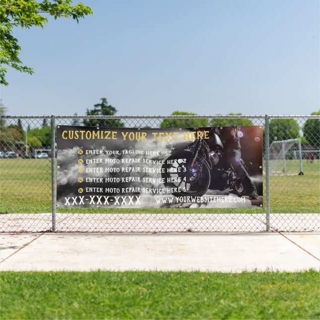 Lona Personalizar de reparación de motocicletas tienda  (in situ)