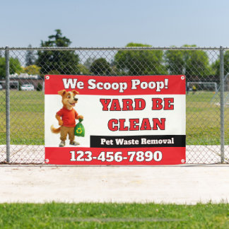 Lona Personalizar Dog Poop Scoop Promocion de negocios