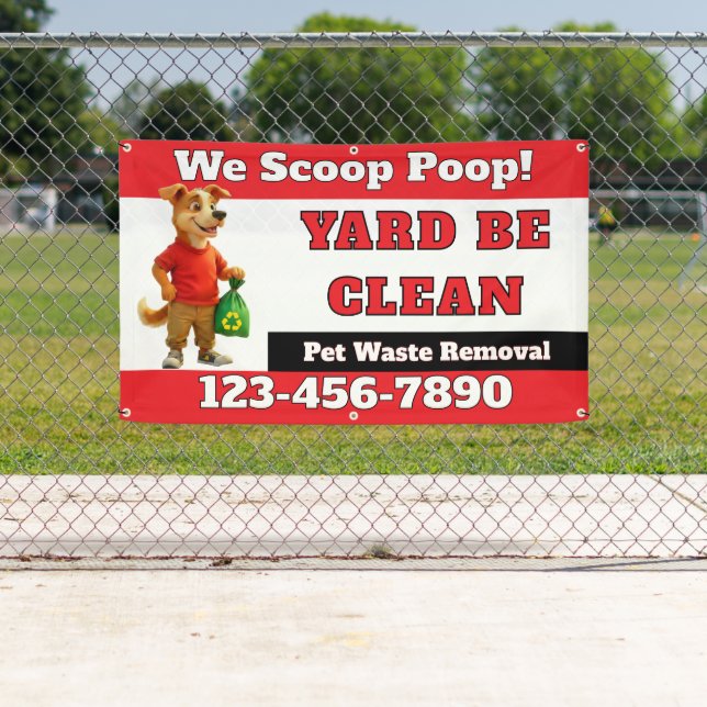 Lona Personalizar Dog Poop Scoop Promocion de negocios (In situ)