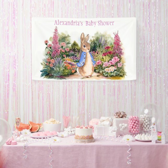 Lona Personalizar el Baby Shower de Peter the rabbit (Fiesta)