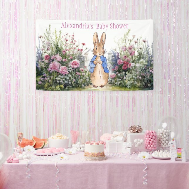 Lona Personalizar el Baby Shower de Peter the rabbit (Fiesta)