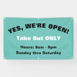 Lona Personalizar Estamos abiertos, sólo Rótulo exterio