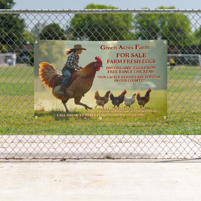 Lona Personalizar Graciosa Granja Orgánica Fresca Jaula (In situ)
