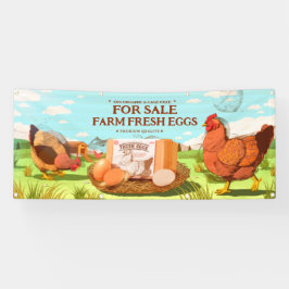 Lona Personalizar Granja orgánica de huevos frescos gra