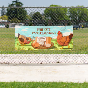 Lona Personalizar huevos frescos de granja ecológicos s