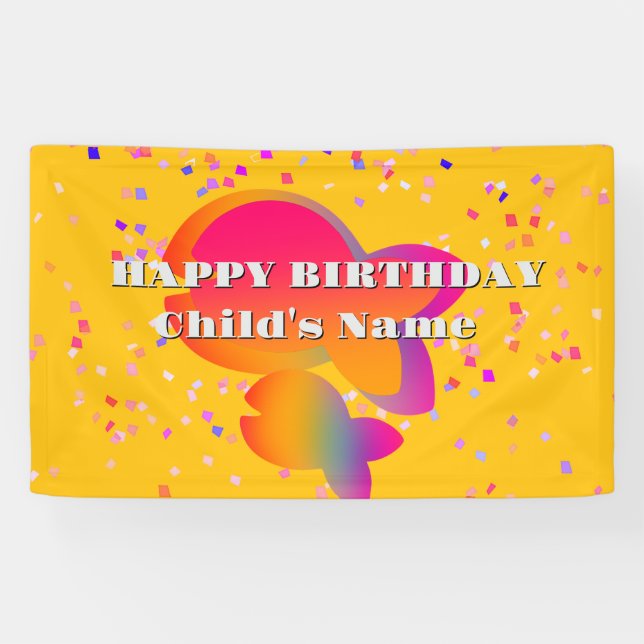 Lona Personalizar niños de peces Feliz cumpleaños amari (Horizontal)