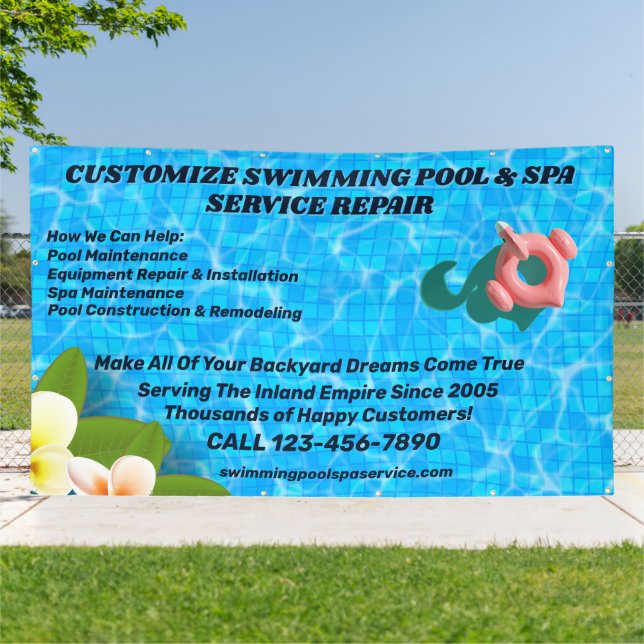 Lona Personalizar Piscina Spa Mantenimiento Reparación  (Afuera)