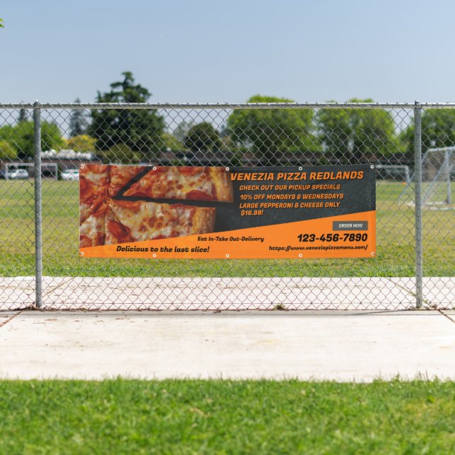 Lona Personalizar Pizza Shop Pepperoni Cheese Advertenc (In situ)
