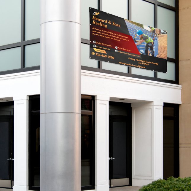 Lona Personalizar Servicio de Techos Empresa Detallado (Edificio exterior)