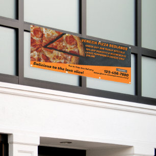 Lona Personalizar tienda de pizza Pepperoni Queso Anunc