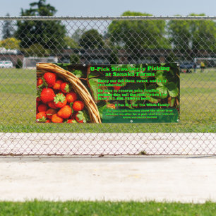 Lona Personalizar U-Pick Fresa Farm Berry Picking