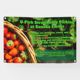 Lona Personalizar U-Pick Fresa Farm Berry Picking