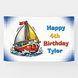 Lona Personalized Boy's Sailboat Themed Birthday Party