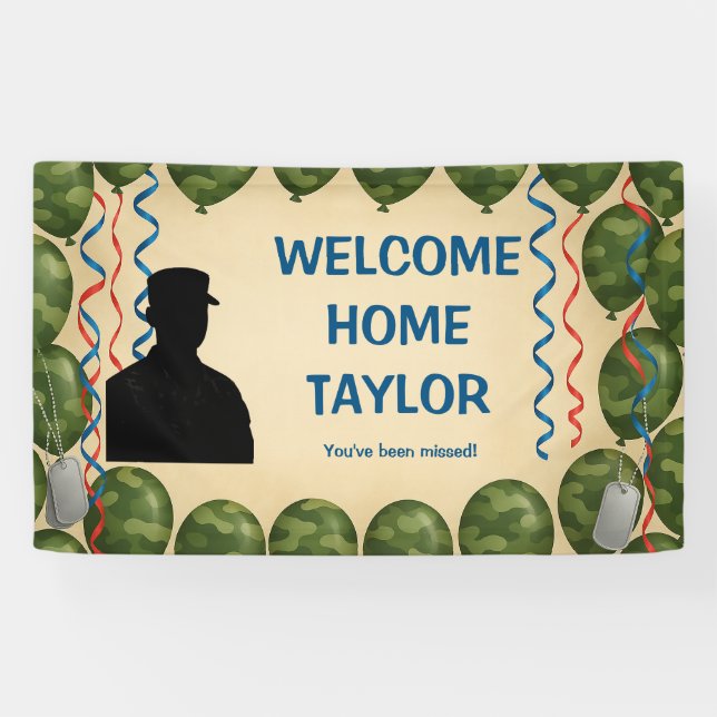 Lona Personalized Camouflage Military Welcome Home  (Horizontal)