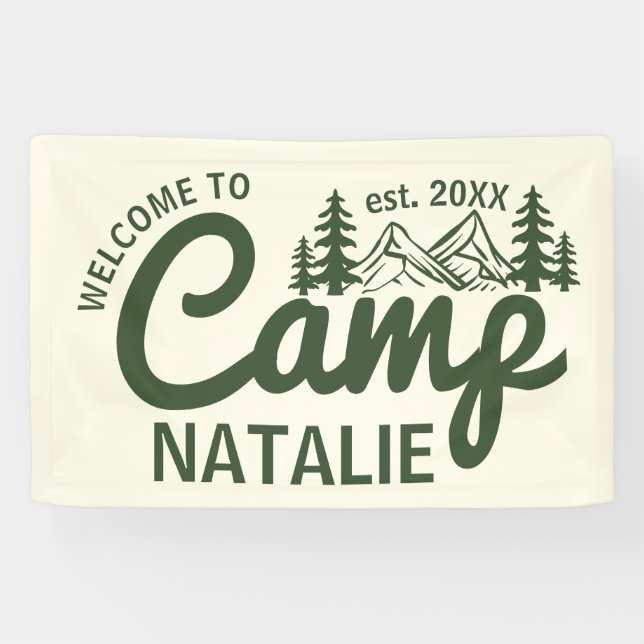 Lona Personalized Camp Bachelorette Party Cool Welcome (Horizontal)