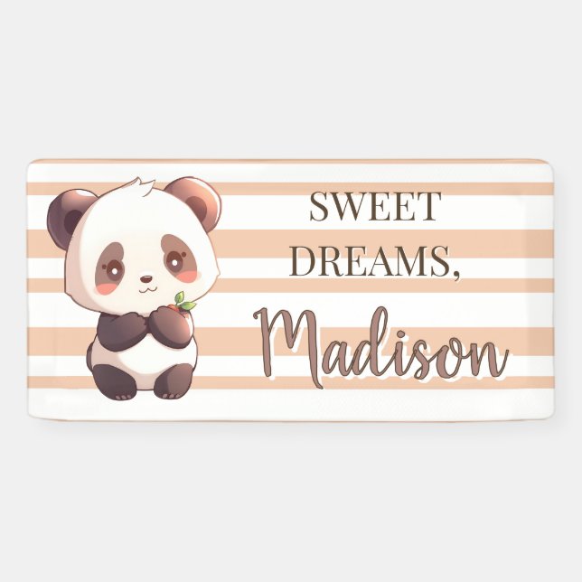 Lona Personalized Cute Panda Sweet Dreams Banner (Horizontal)