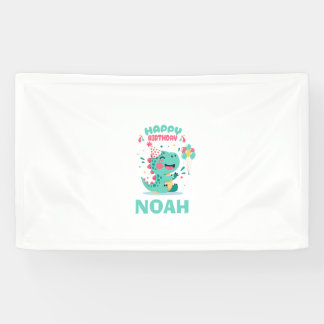 Lona Personalized Dinosaur Birthday Banner Boys