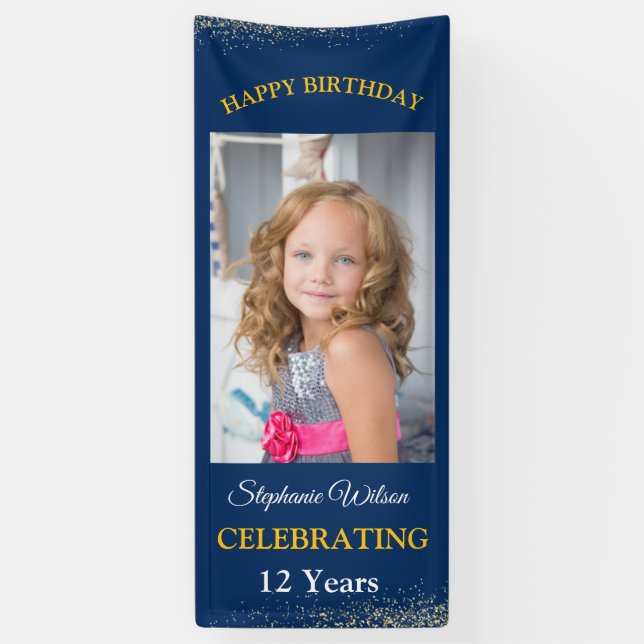 Lona Personalized Happy Birthday Photo Celebration  (Vertical)