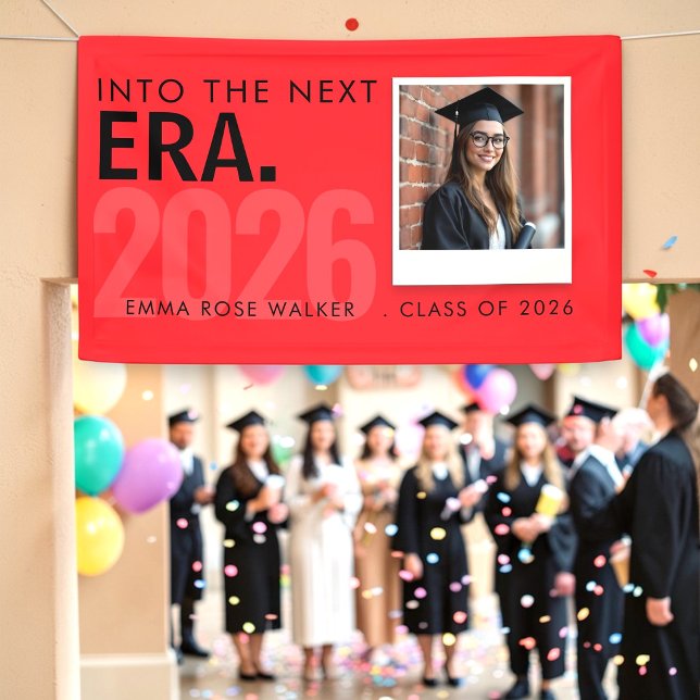 Lona Personalized Red Graduation Photo Banner 2026 (Subido por el creador)