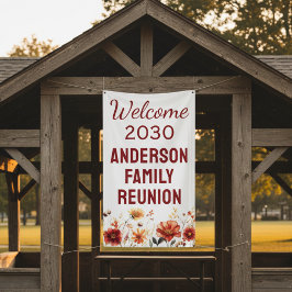 Lona Personalized Rustic Floral Family Reunion Welcome 