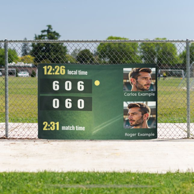 Lona Personalized Tennis Scoreboard – Custom Match (in situ)