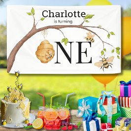 Lona Personalized Turning One Bee Themed Birthday Party
