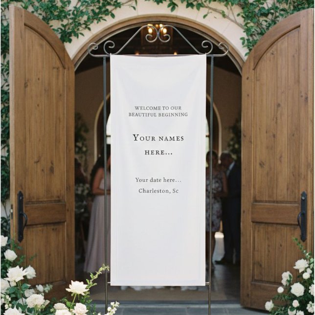 Lona Personalized Vinyl Wedding Welcome Sign (Subido por el creador)