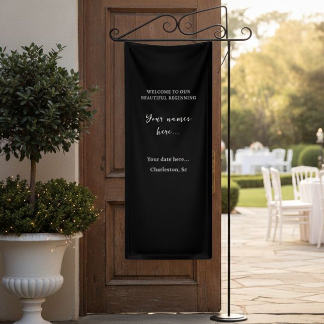 Lona Personalized Vinyl Wedding Welcome Sign (Subido por el creador)