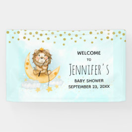 Lona Pesca de leones en la Luna Baby Shower