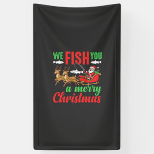 Lona Pesca de Navidad Feliz Pescan a Usted