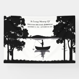 Lona Pesca Eterna Memorial Funeral Negro Y Blanco