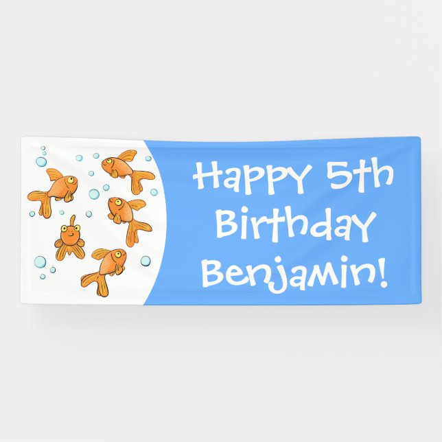 Lona Pescado de oro naranja lindo en el ilustracion per (Horizontal)