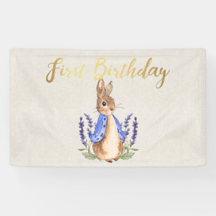 Lona Peter the Rabbit beige linen 1er cumpleaños