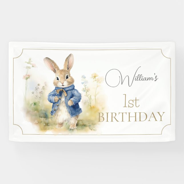Lona Peter The Rabbit Watercolor Birthday (Horizontal)