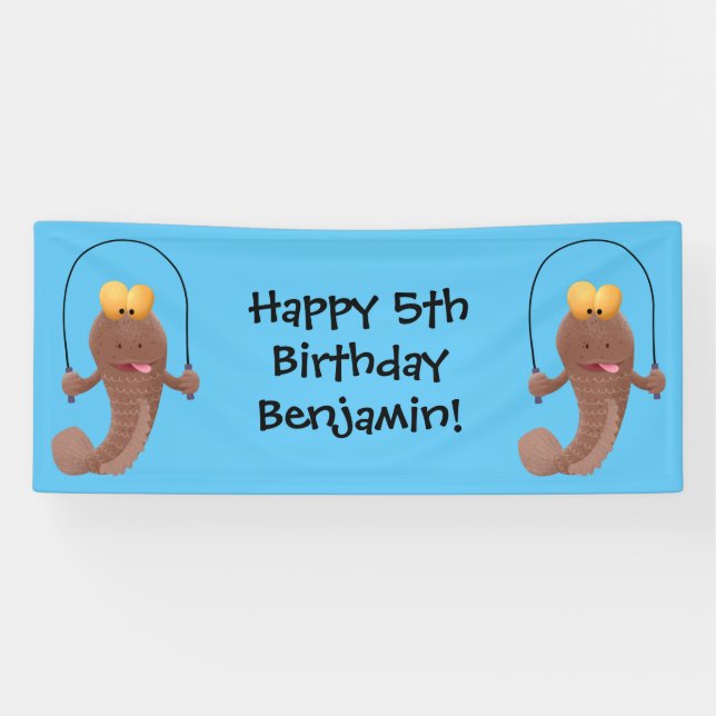 Lona Pez payaso saltarín de barro de dibujos animados d (Horizontal)