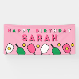 Lona Pickleball Feliz cumpleaños