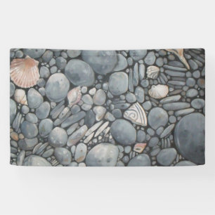 Lona Piedras en la playa conchas rocas rocas Pintando a