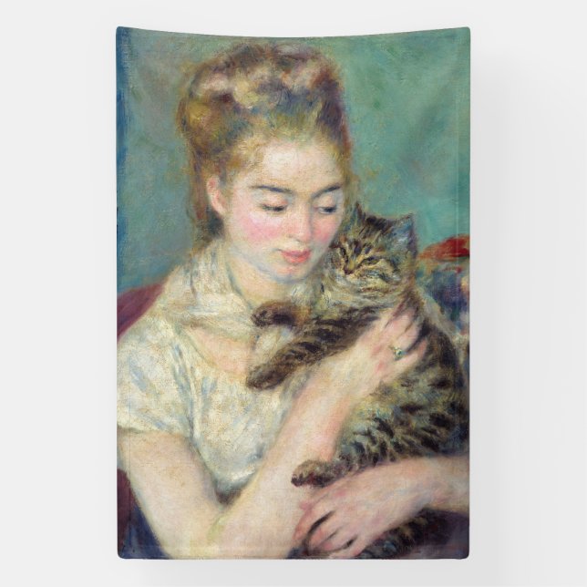 Lona Pierre-Auguste Renoir - Mujer con un gato (Vertical)