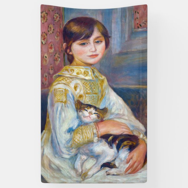 Lona Pierre-Auguste Renoir - Niño con gato (Vertical)