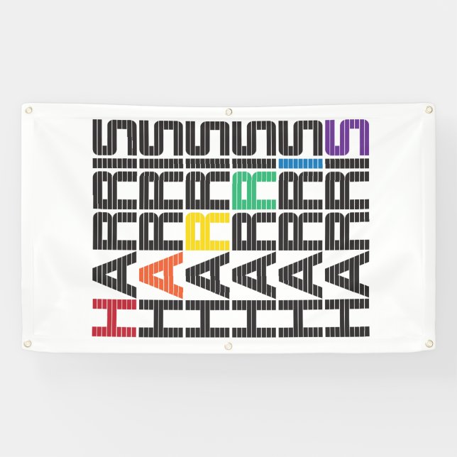 Lona pilas de texto arris arco iris (Horizontal)