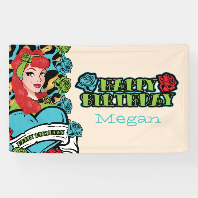 Lona Pin-para arriba chica, bandera del fiesta de (Horizontal)