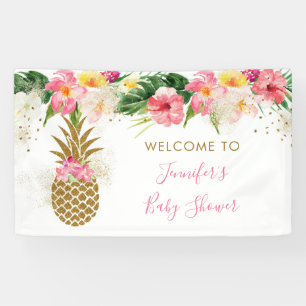 Lona Piña Baby Shower floral tropical