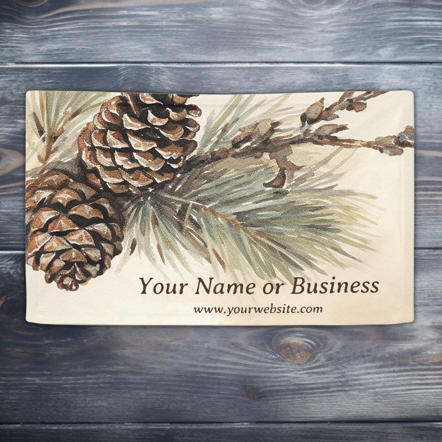 Lona Pineconas Rústicas | Woodland Pine Cone Business (Rustic Pinecones  Woodland Pine Cone Business Banner)