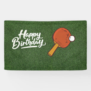 Lona Ping Pong sobre hierba verde Feliz cumpleaños