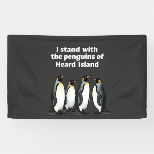 Lona Pingüinos contra aranceles contra la bandera de lo