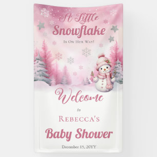 Lona Pink A Little Snowflake   Baby Shower Chica de nie