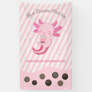 Lona Pink Axolotl Bubble Boba Tea Birday Party